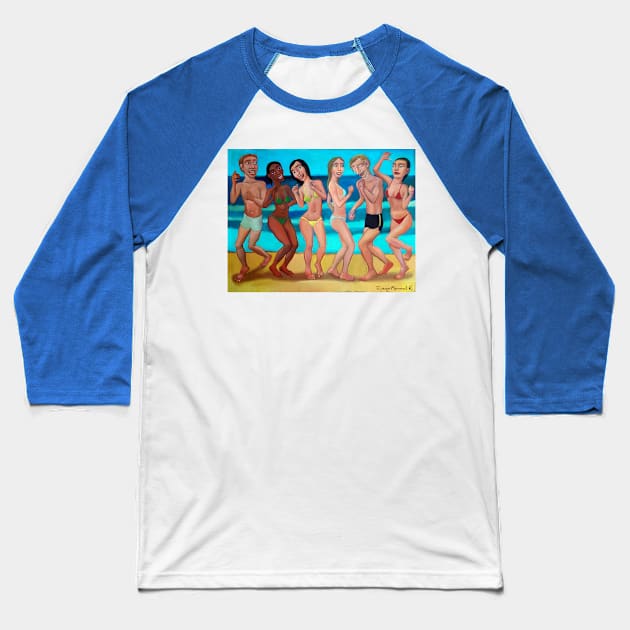 Party on the beach 5 Baseball T-Shirt by diegomanuel